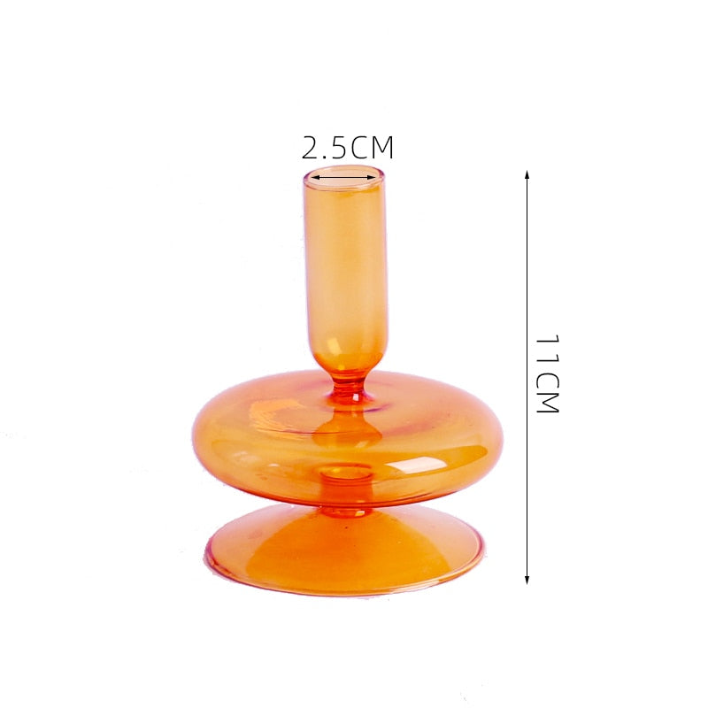 Glass Candle Holders Room Home Decor Living Romantic Candlestick Holder