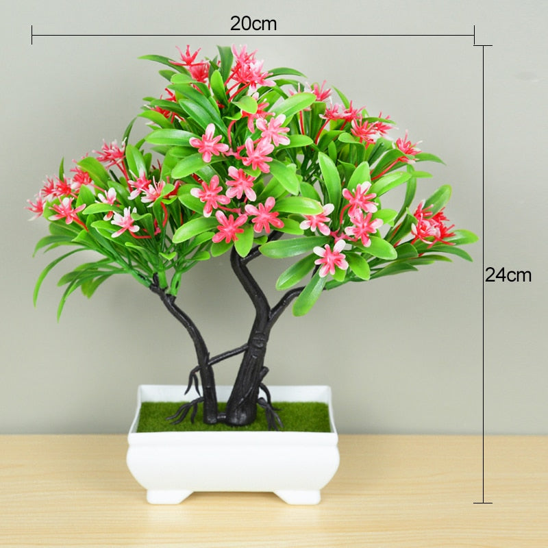 Artificial Plants Potted Green Bonsai Small Tree Grass Plants Pot Ornament