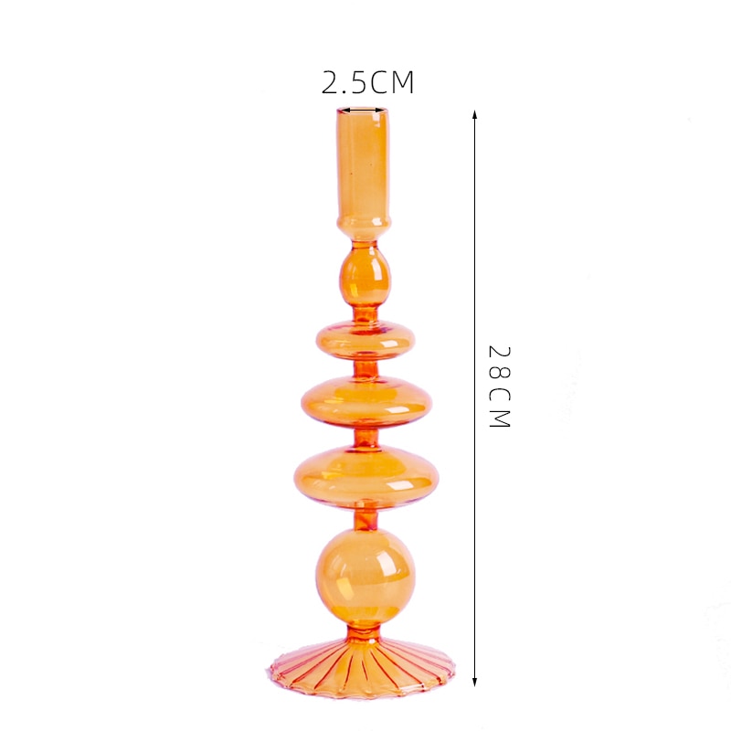 Glass Candle Holders Room Home Decor Living Romantic Candlestick Holder