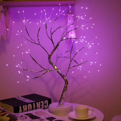 LED Night Light Mini Christmas Tree Copper Wire Garland Lamp