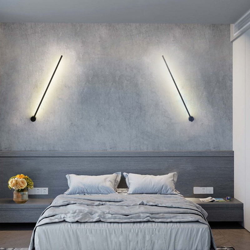 Led Wall Lamp Minimalist Lines Long Wall Light Decor For Home