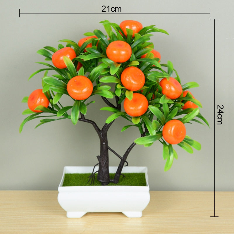 Artificial Plants Bonsai Small Tree Pot Fake Plant Flowers Potted Ornaments