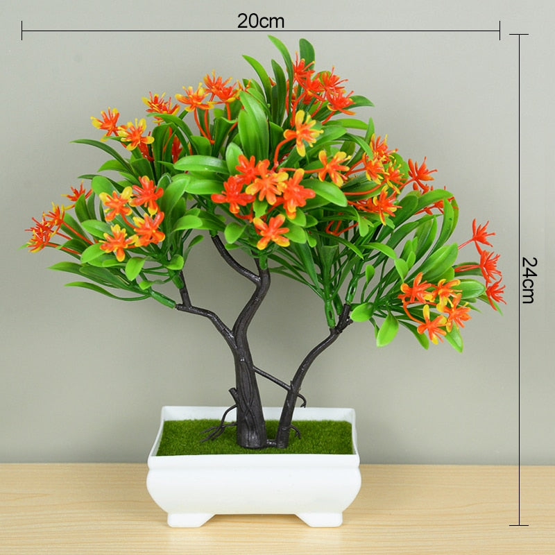 Artificial Plants Bonsai Small Tree Pot Fake Plant Flowers Potted Ornaments