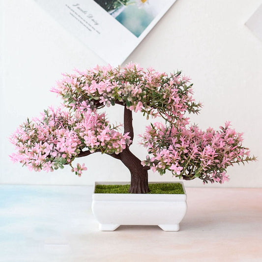 Artificial Plants Bonsai Small Tree Pot Fake Plant Flowers Potted Ornaments