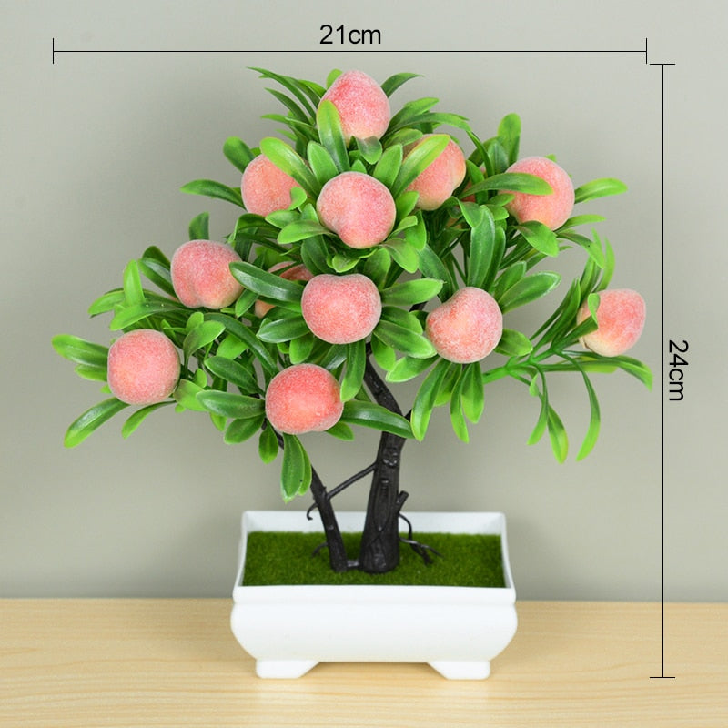 Artificial Plants Potted Green Bonsai Small Tree Grass Plants Pot Ornament