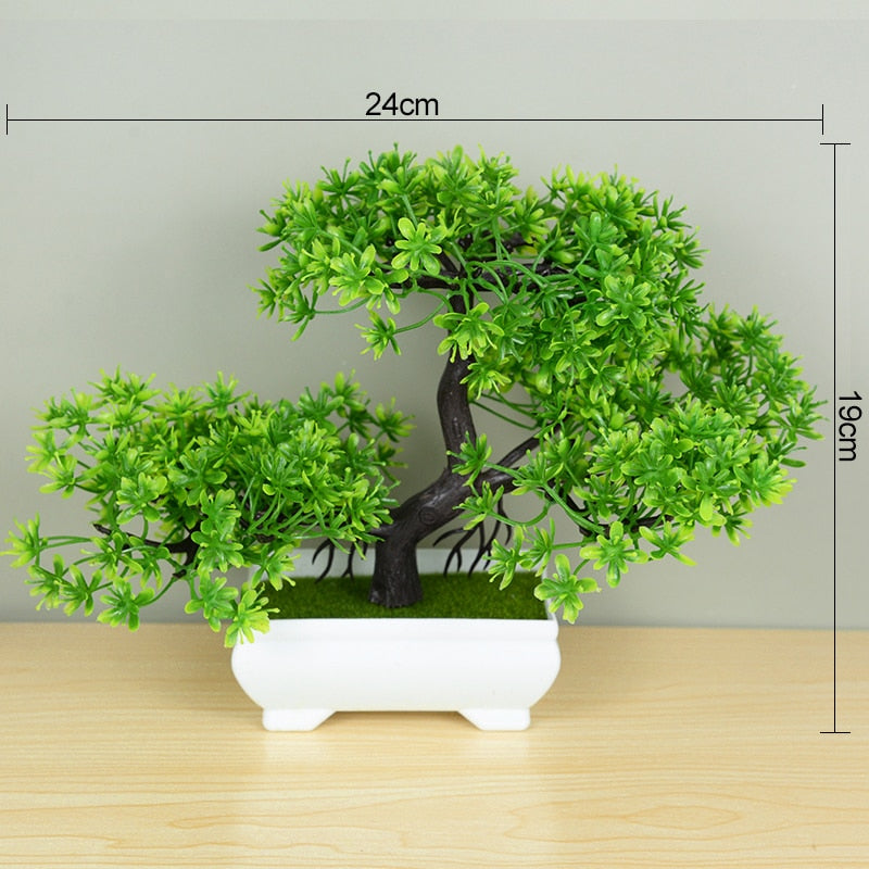 Artificial Plants Potted Green Bonsai Small Tree Grass Plants Pot Ornament