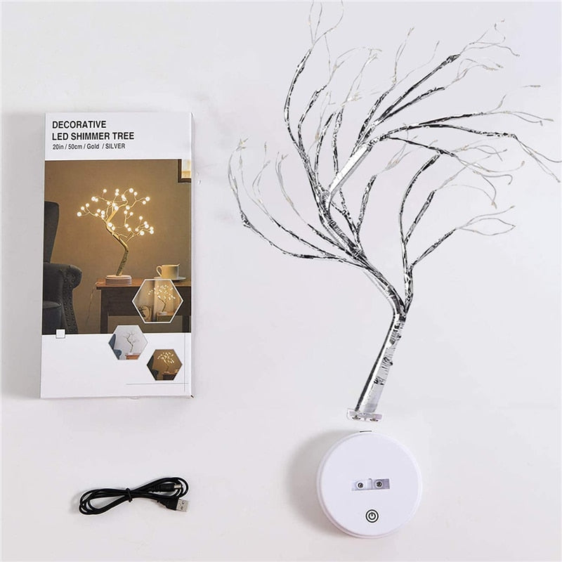 LED Night Light Mini Christmas Tree Copper Wire Garland Lamp