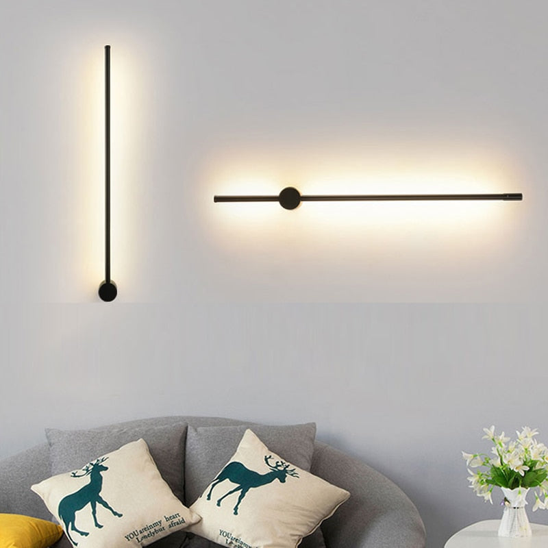 Led Wall Lamp Minimalist Lines Long Wall Light Decor For Home