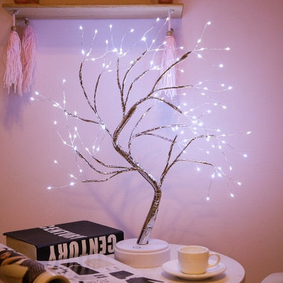 LED Night Light Mini Christmas Tree Copper Wire Garland Lamp