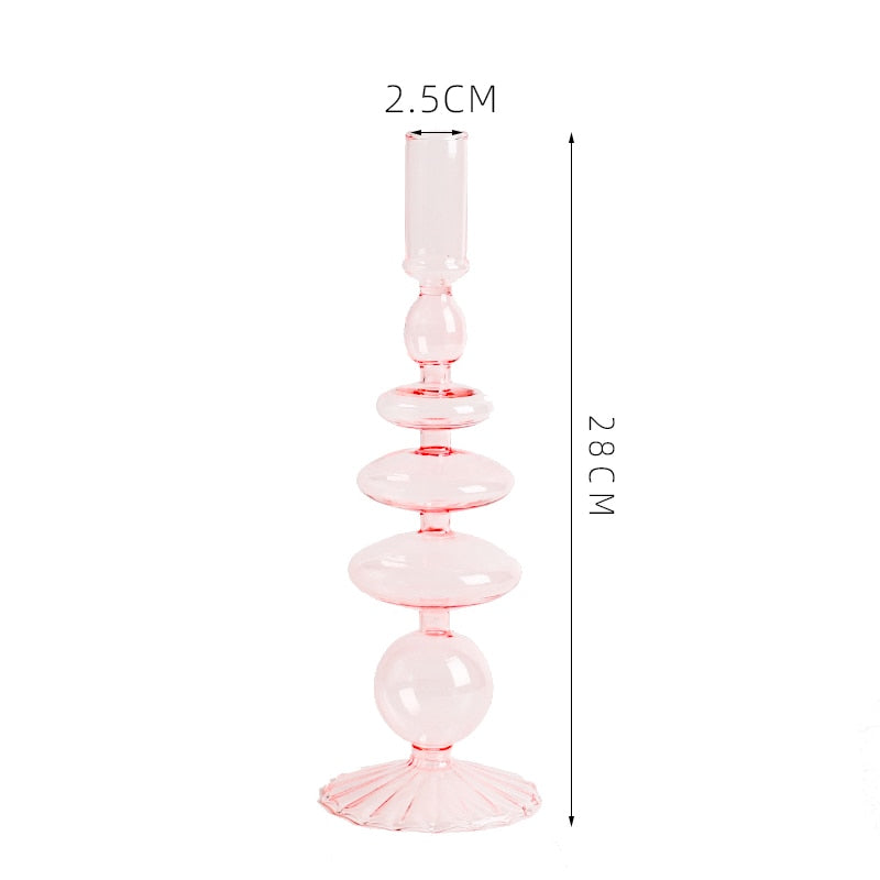 Glass Candle Holders Room Home Decor Living Romantic Candlestick Holder