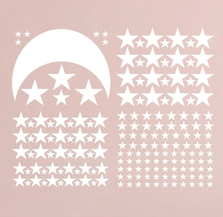 Star Moon Combination Wall Sticker For Kids Baby Rooms