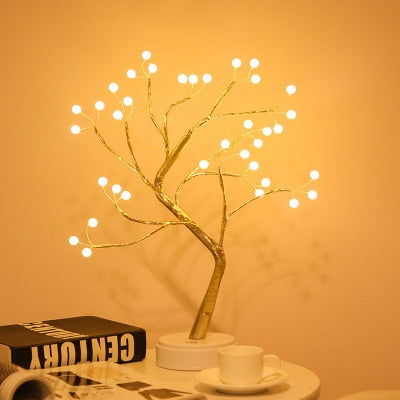 LED Night Light Mini Christmas Tree Copper Wire Garland Lamp