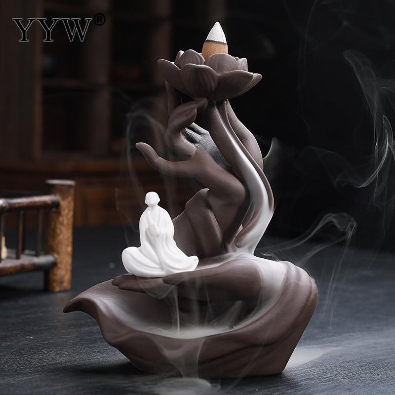 Buddha Hand Backflow Incense Burner Waterfall Incense Burner Lotus Holder