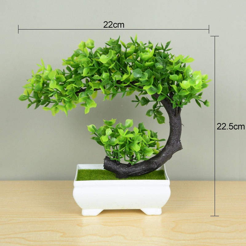 Artificial Plants Potted Green Bonsai Small Tree Grass Plants Pot Ornament