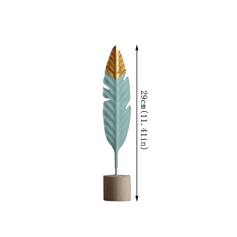 Modern Feather Wooden Decorations Simple Miniature Figurines for Living Room