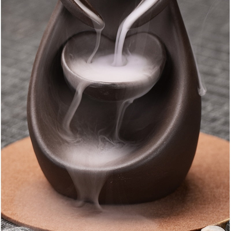 Smoke Waterfall Backflow Incense Burner Creative Couple Hug