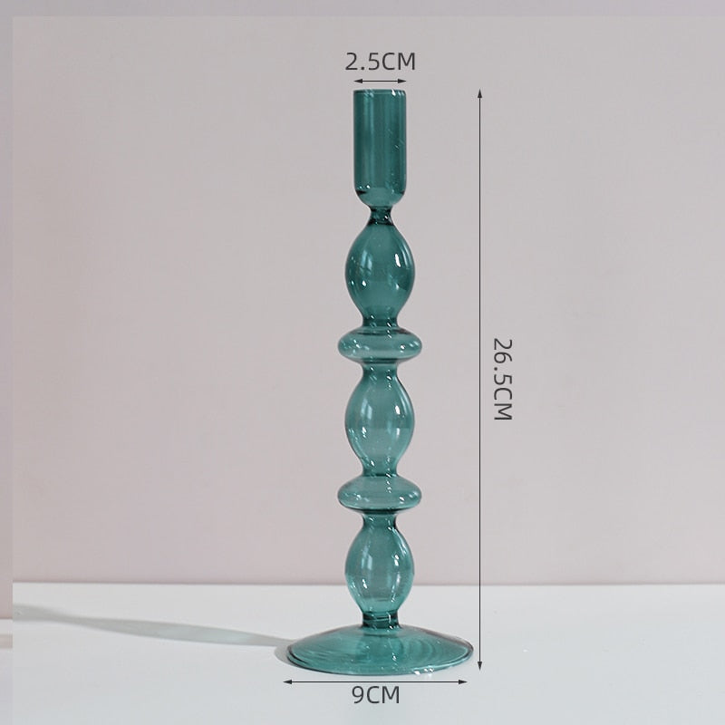 Glass Candle Holders Room Home Decor Living Romantic Candlestick Holder