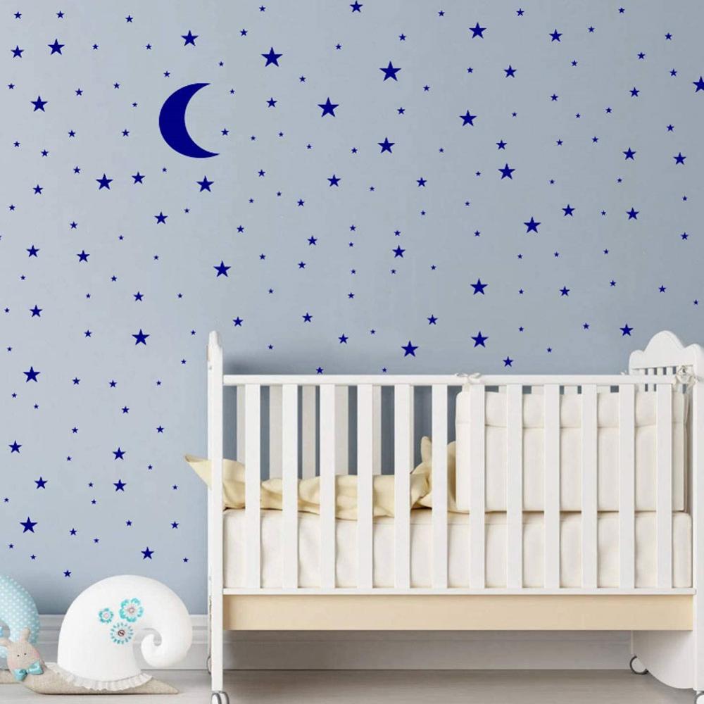 Star Moon Combination Wall Sticker For Kids Baby Rooms