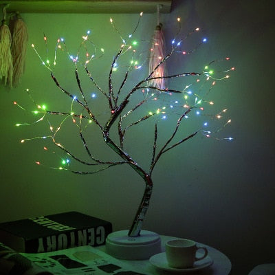 LED Night Light Mini Christmas Tree Copper Wire Garland Lamp