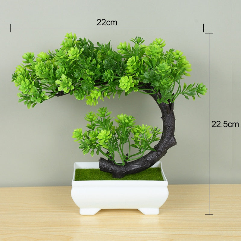 Artificial Plants Potted Green Bonsai Small Tree Grass Plants Pot Ornament