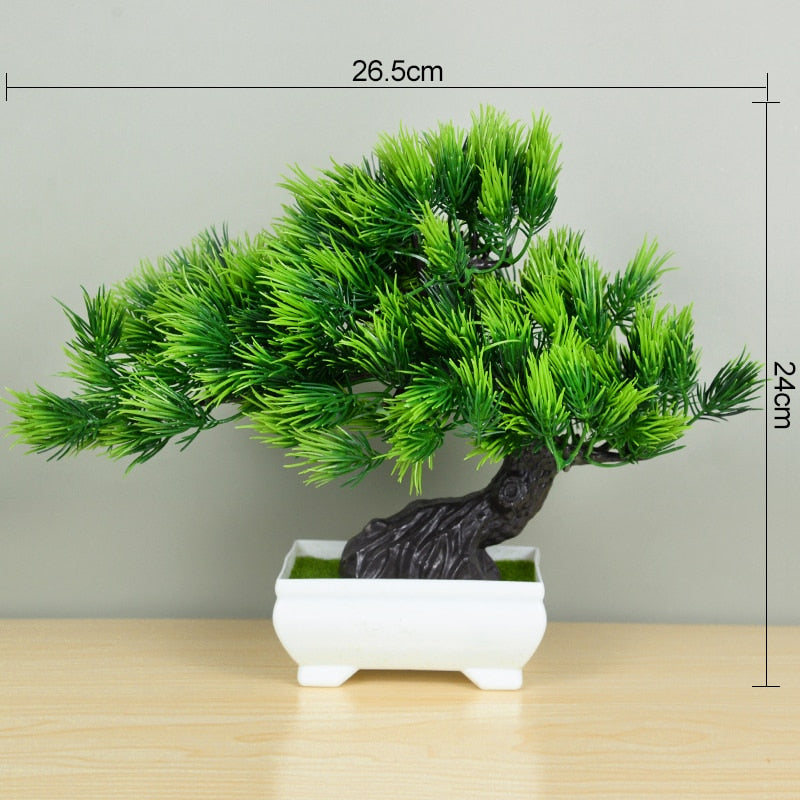 Artificial Plants Potted Green Bonsai Small Tree Grass Plants Pot Ornament