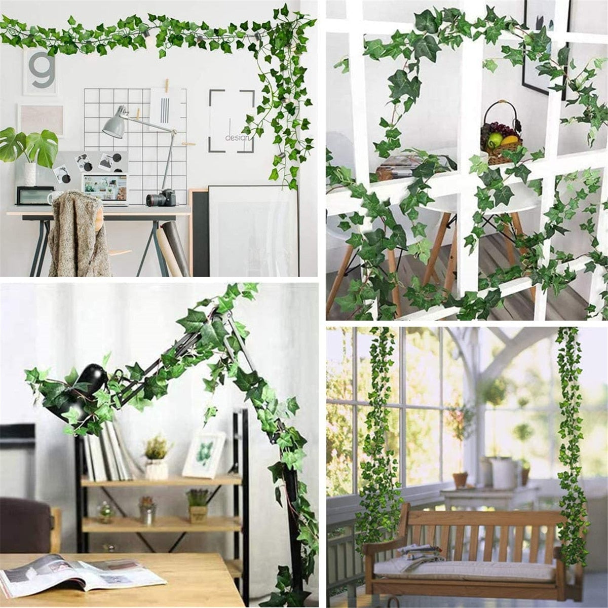 Artificial Plants Home Decor Green Silk Hanging vines Fake Leaf