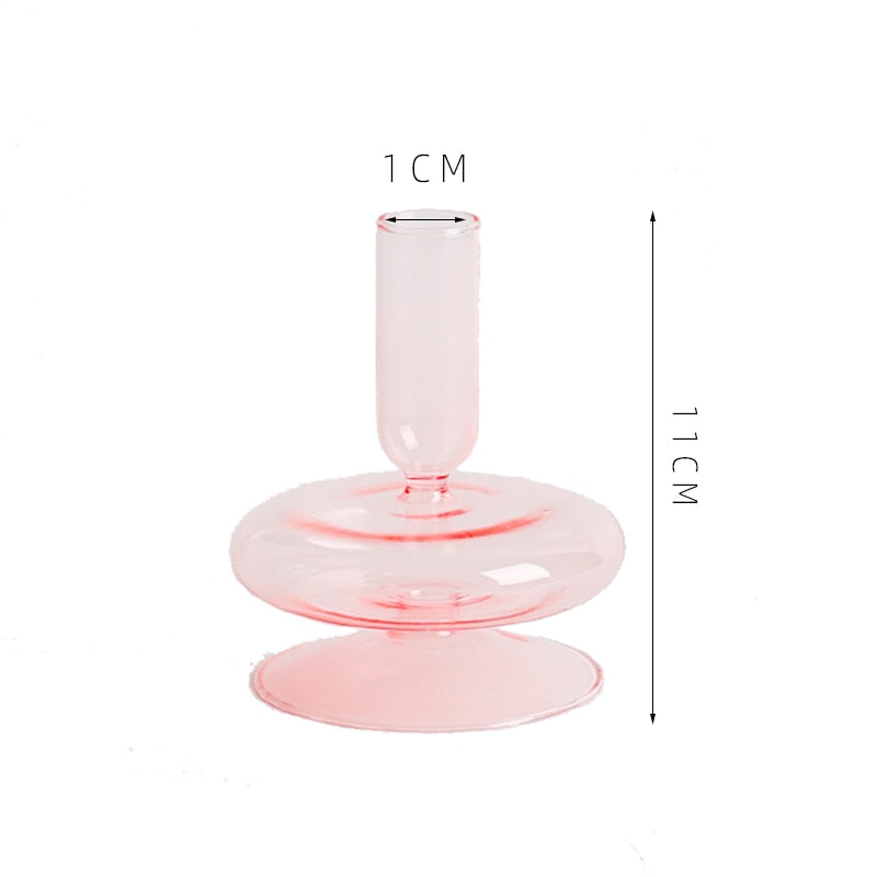 Glass Candle Holders Room Home Decor Living Romantic Candlestick Holder