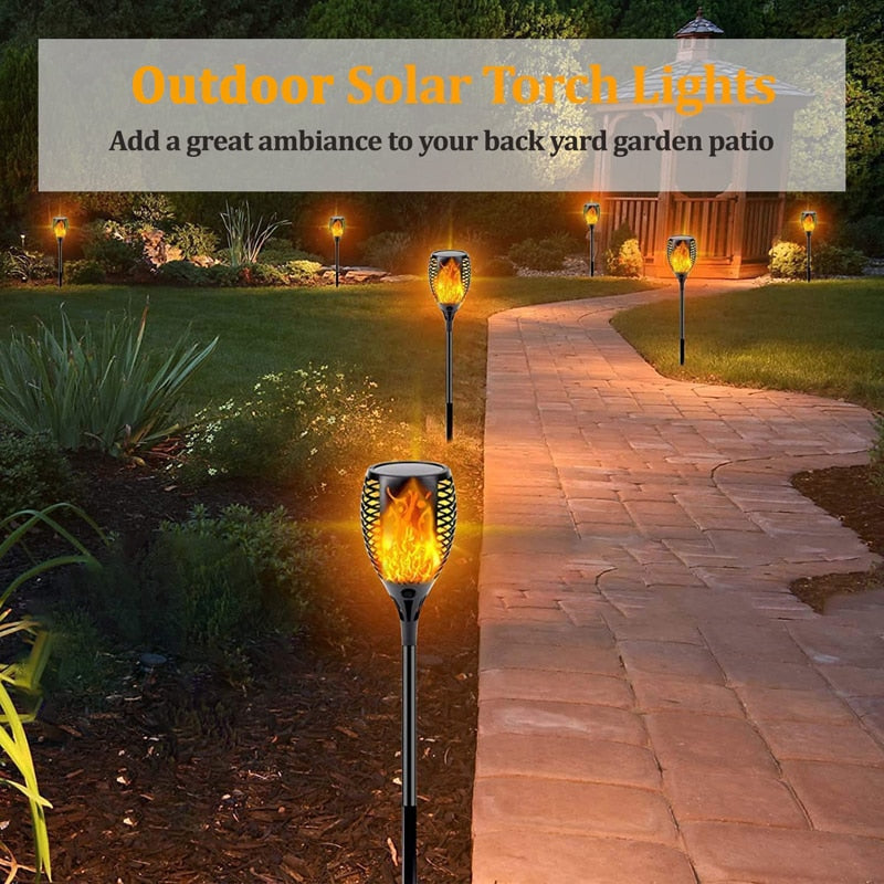 96 LED Outdoor Solar Torch Lights Waterproof Garden Patio