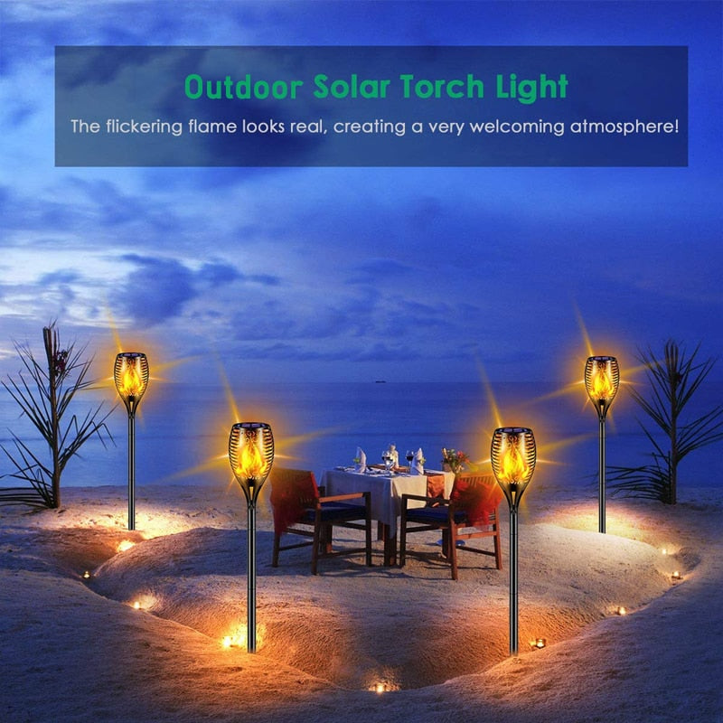 96 LED Outdoor Solar Torch Lights Waterproof Garden Patio