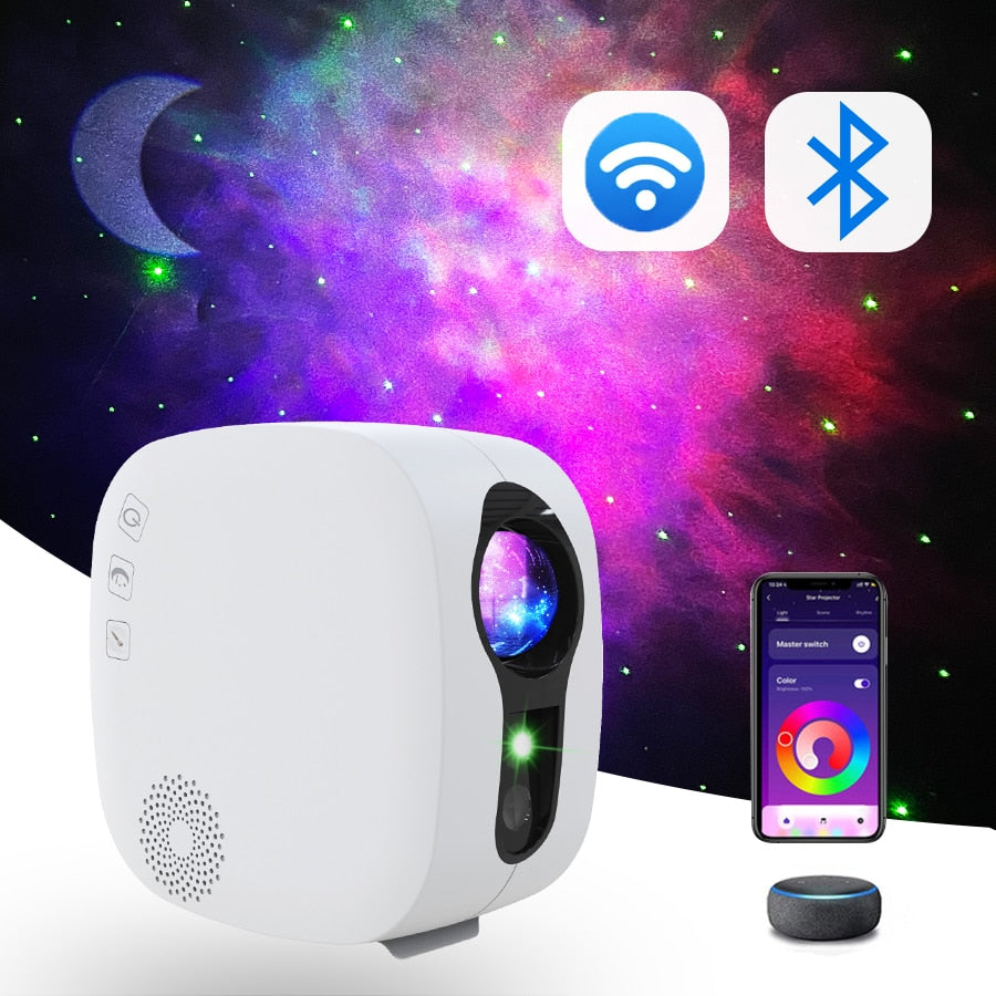 Star Galaxy Starry Sky Projector Rotating Water Waving Night Light Led Colorful Nebula