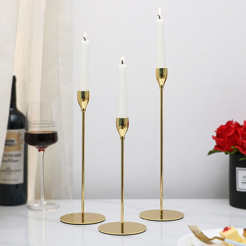 Luxury Metal Candle Holders Candlestick Fashion Wedding Table Candle Stand