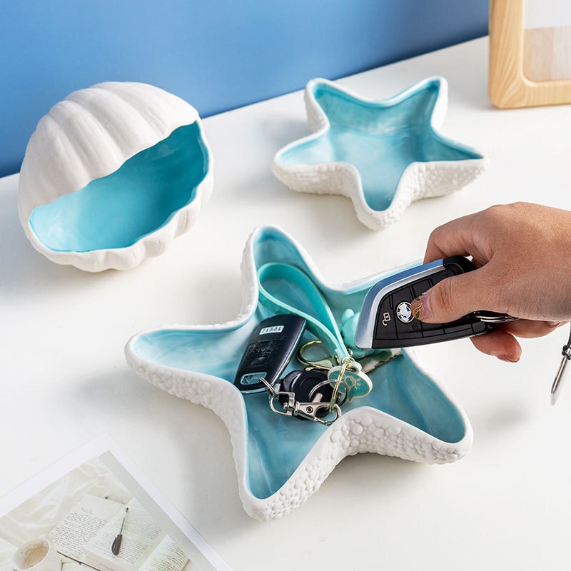 Sea Shells Decoration Desk Accessories Ceramic Storage Nordic Room Decor