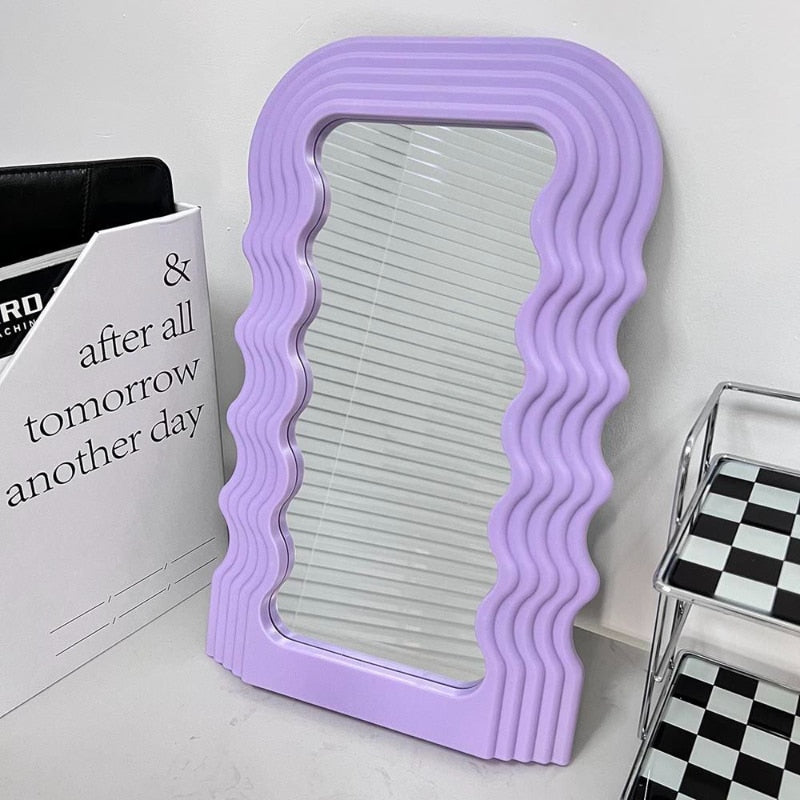 Creative Desktop Wave Mirror Cosmetic Mirror Bathroom Mirror Decorative Mirror