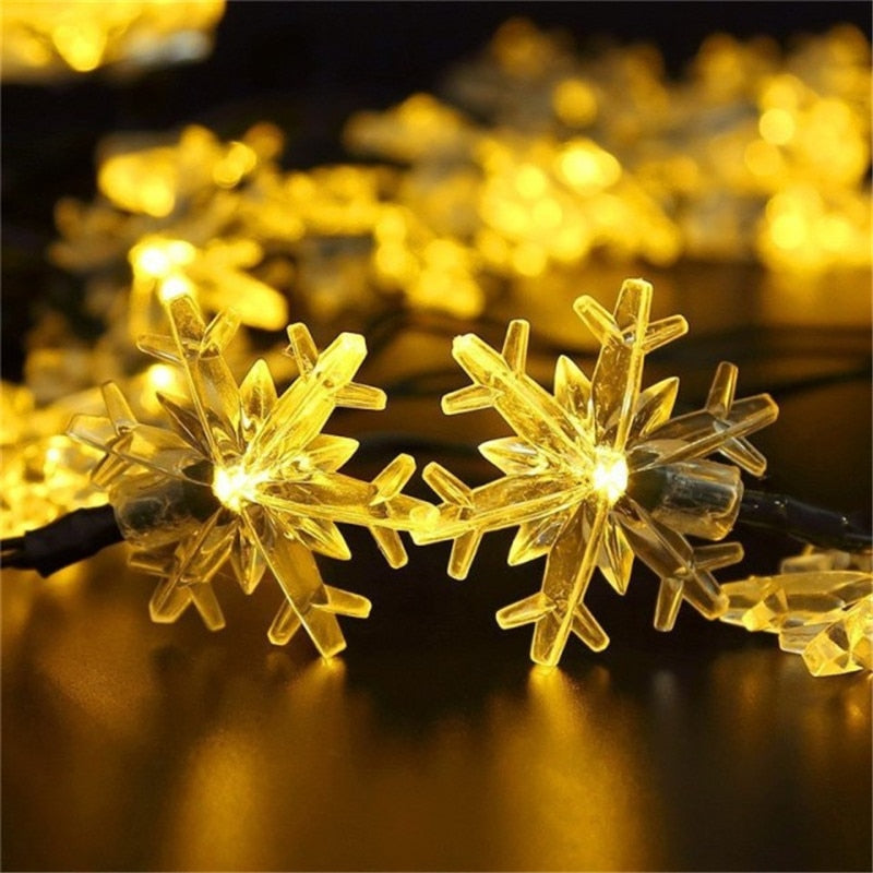 Solar String Christmas Lights Outdoor  Waterproof Flower Garden Blossom Lighting