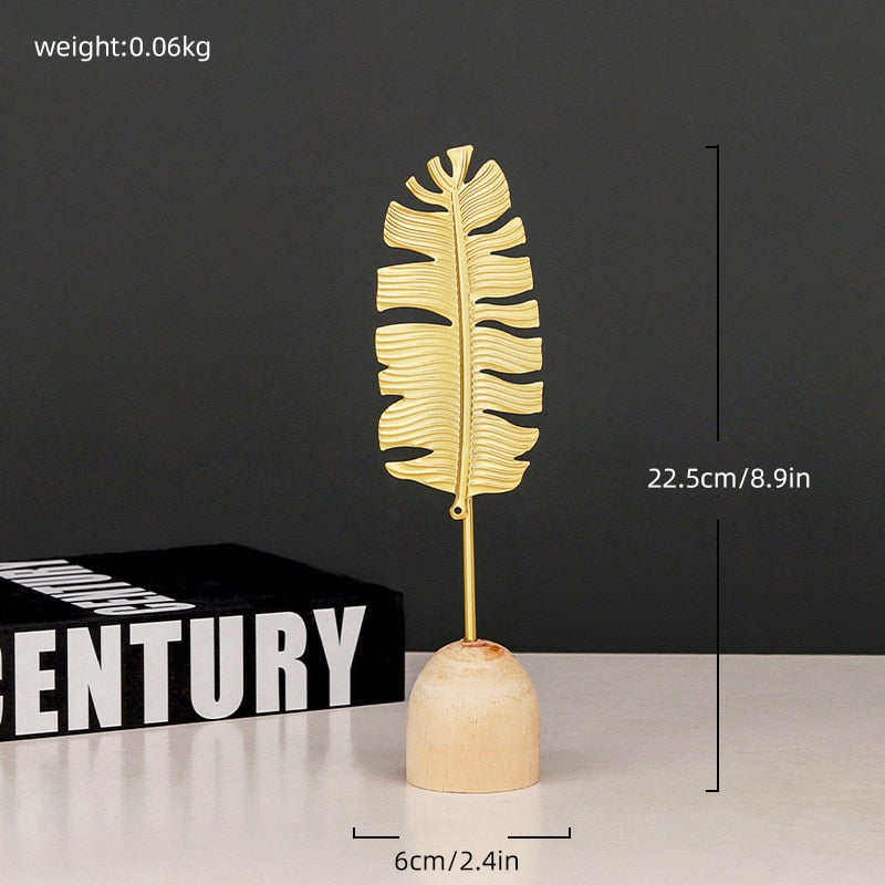 Modern Feather Wooden Decorations Simple Miniature Figurines for Living Room