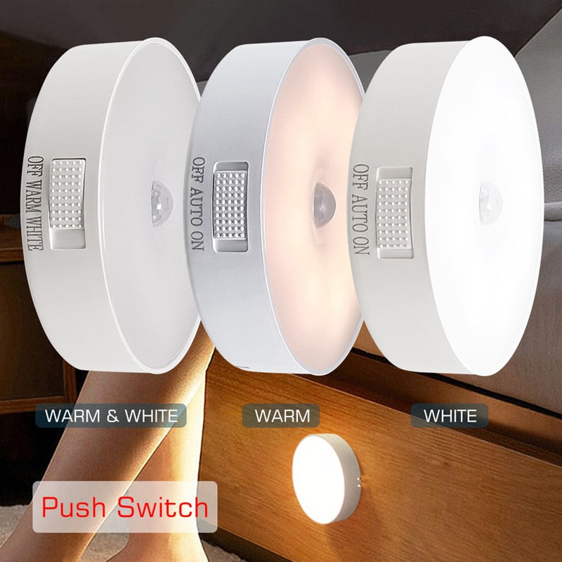 Motion Sensor LED Light USB Nightlights Chargeable Lamp for Kitchen Bedroom