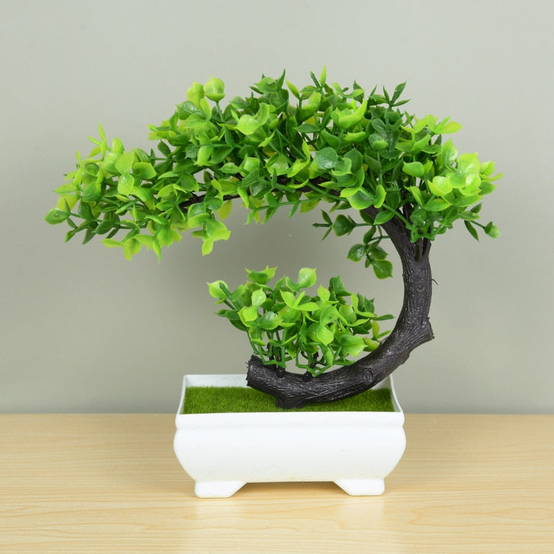 Artificial Plants Potted Green Bonsai Small Tree Grass Plants Pot Ornament