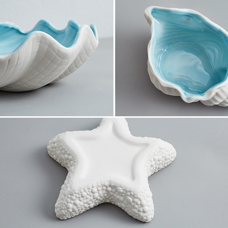 Sea Shells Decoration Desk Accessories Ceramic Storage Nordic Room Decor