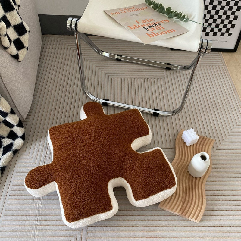 Creative Puzzle Block Seat Cushion Special-shaped Pillow for Sofa Living Room