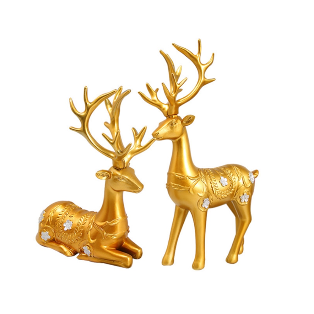 Europe Ornaments Resin Sika Deer Gifts Desktop Decoration