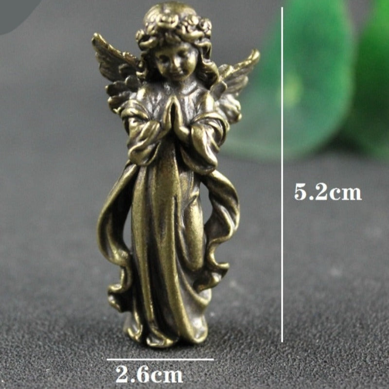 Retro Copper God of Love Cupid Statue Small Ornaments Brass Angel Figurines