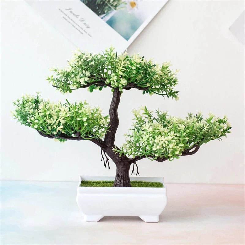 Artificial Plants Bonsai Small Tree Pot Fake Plant Flowers Potted Ornaments