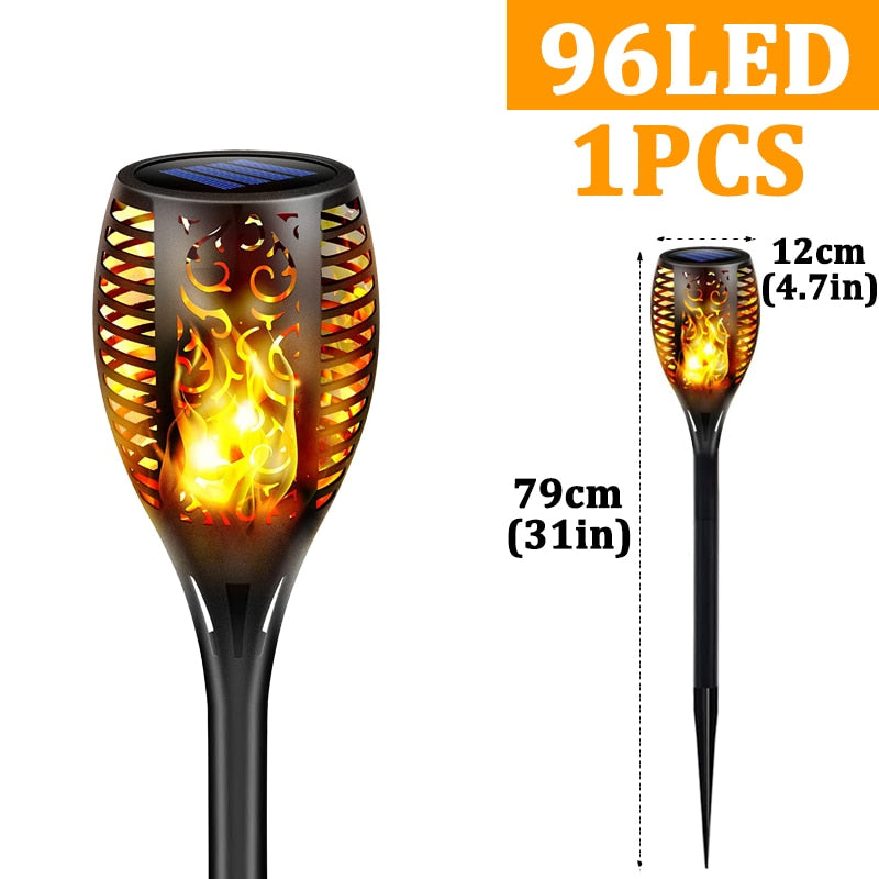 96 LED Outdoor Solar Torch Lights Waterproof Garden Patio