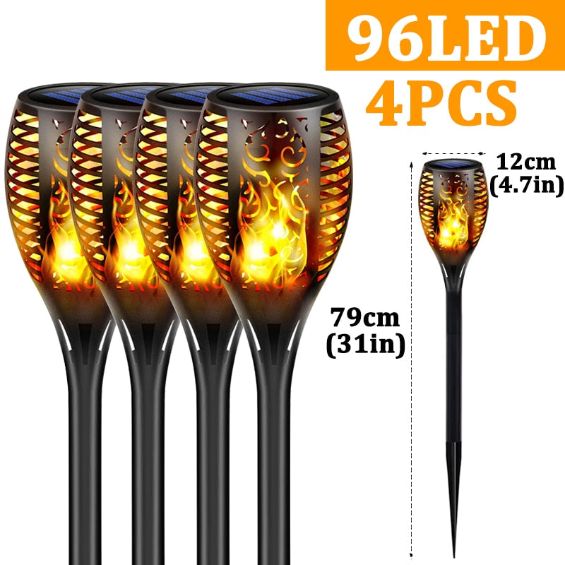 96 LED Outdoor Solar Torch Lights Waterproof Garden Patio