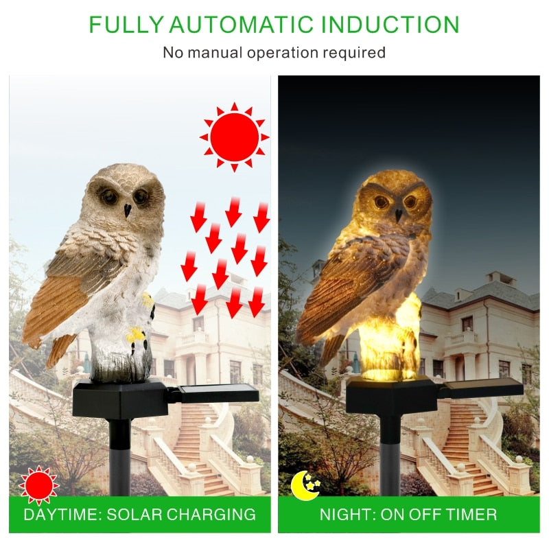 Solar Owl Garden Light Outdoor LED Lawn Lamp for Garden Decoration