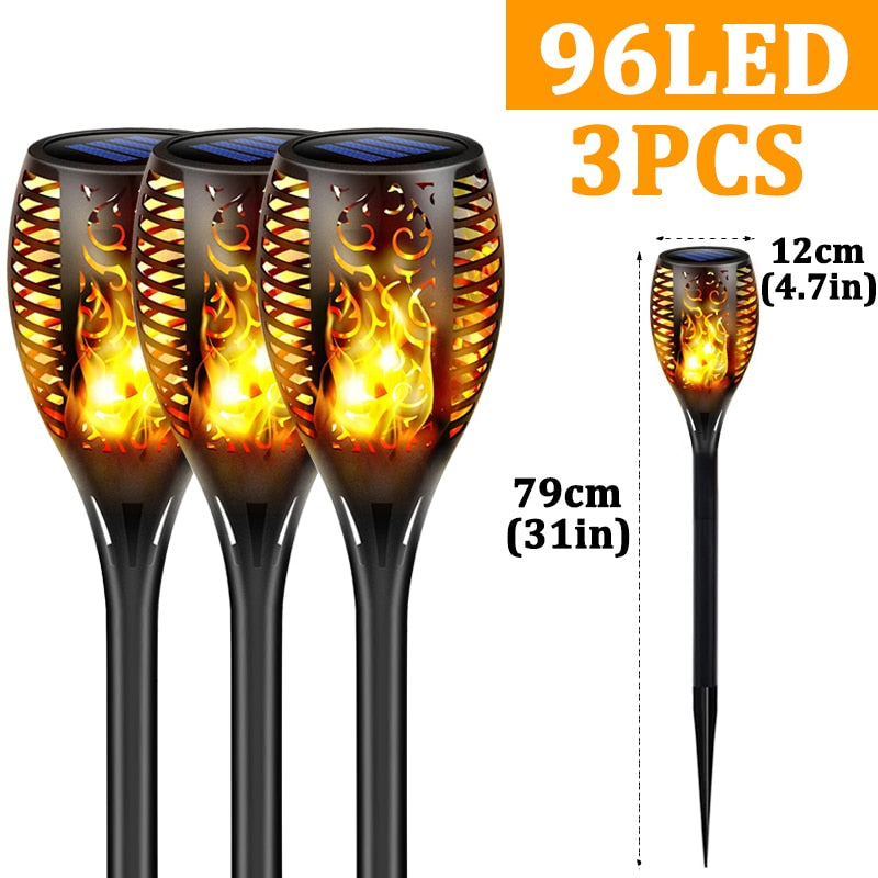 96 LED Outdoor Solar Torch Lights Waterproof Garden Patio