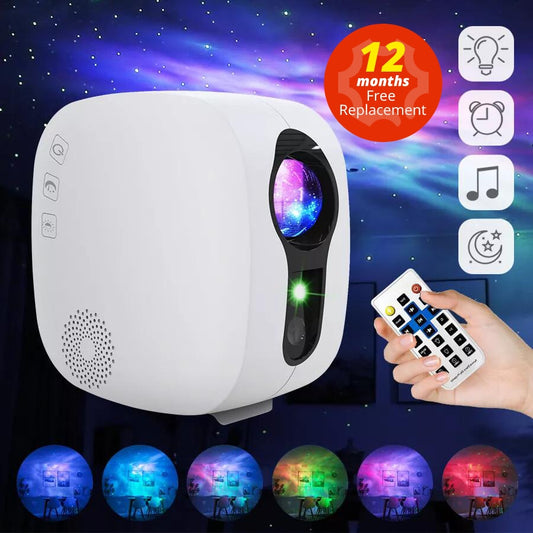 Star Galaxy Starry Sky Projector Rotating Water Waving Night Light Led Colorful Nebula