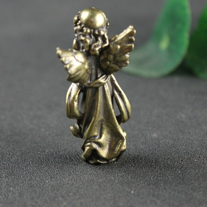 Retro Copper God of Love Cupid Statue Small Ornaments Brass Angel Figurines