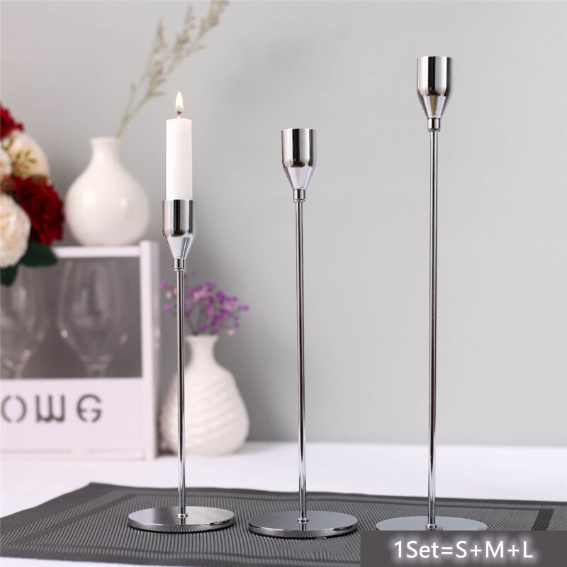 Luxury Metal Candle Holders Candlestick Fashion Wedding Table Candle Stand