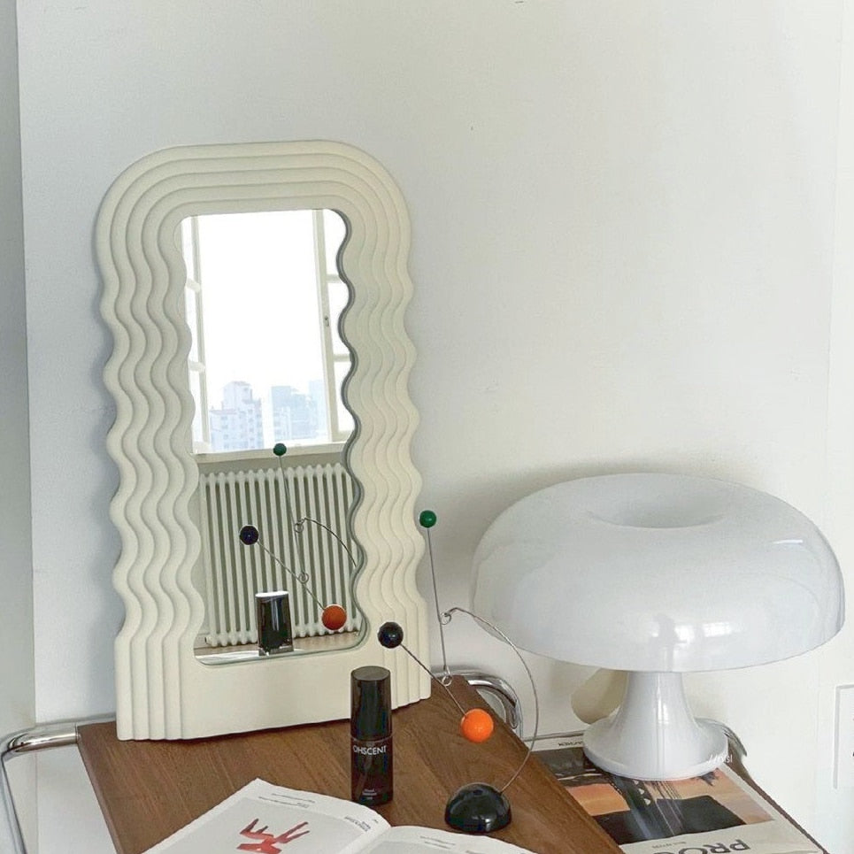 Creative Desktop Wave Mirror Cosmetic Mirror Bathroom Mirror Decorative Mirror